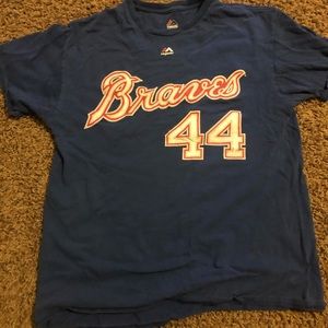 Blue Hank Aaron Braves tee